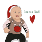 Joyeux Noël avec un enfant en renne